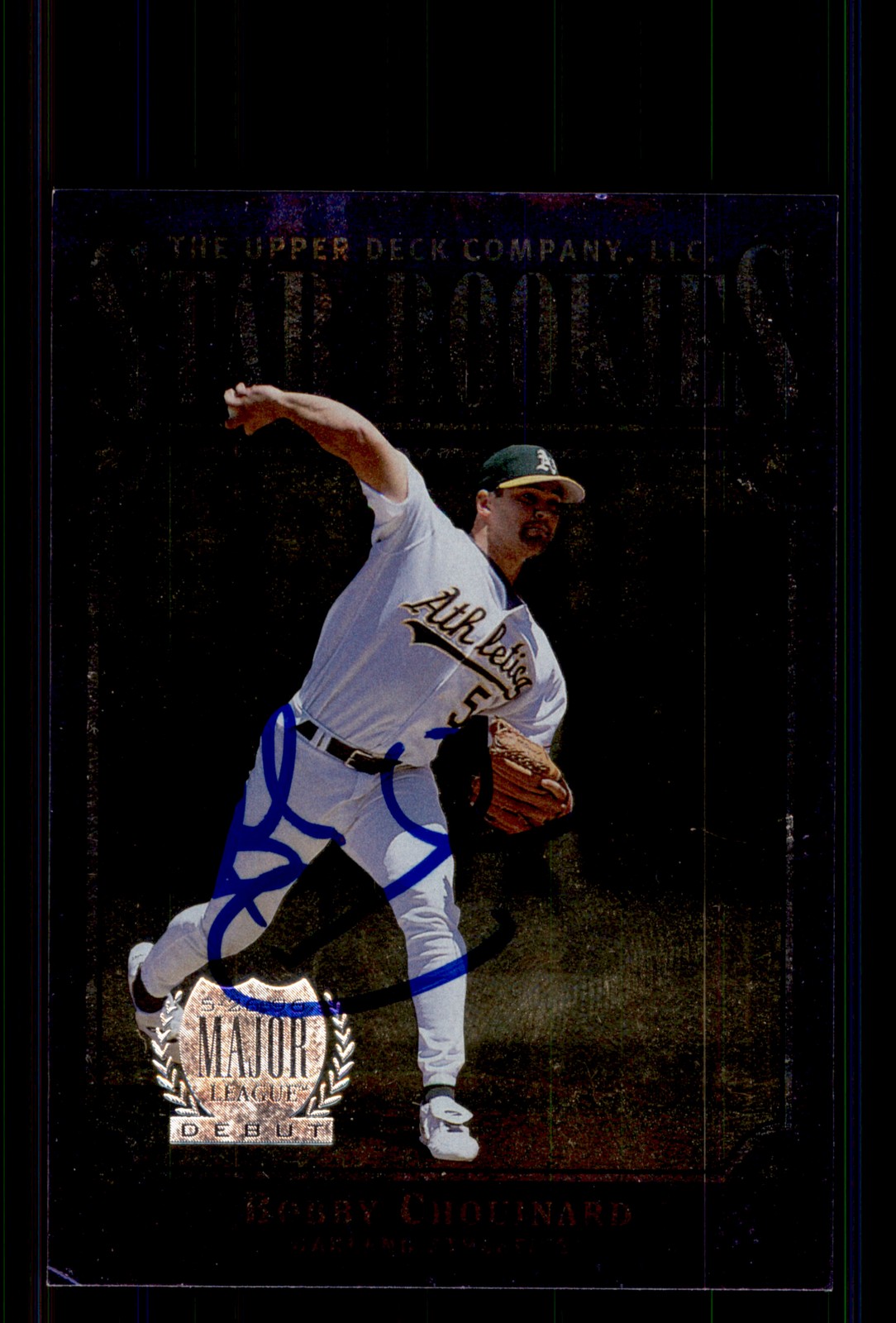Signed Baseball Card Auto Bobby Chouinard 1997 Upper Deck #283 Oakland Athletics
