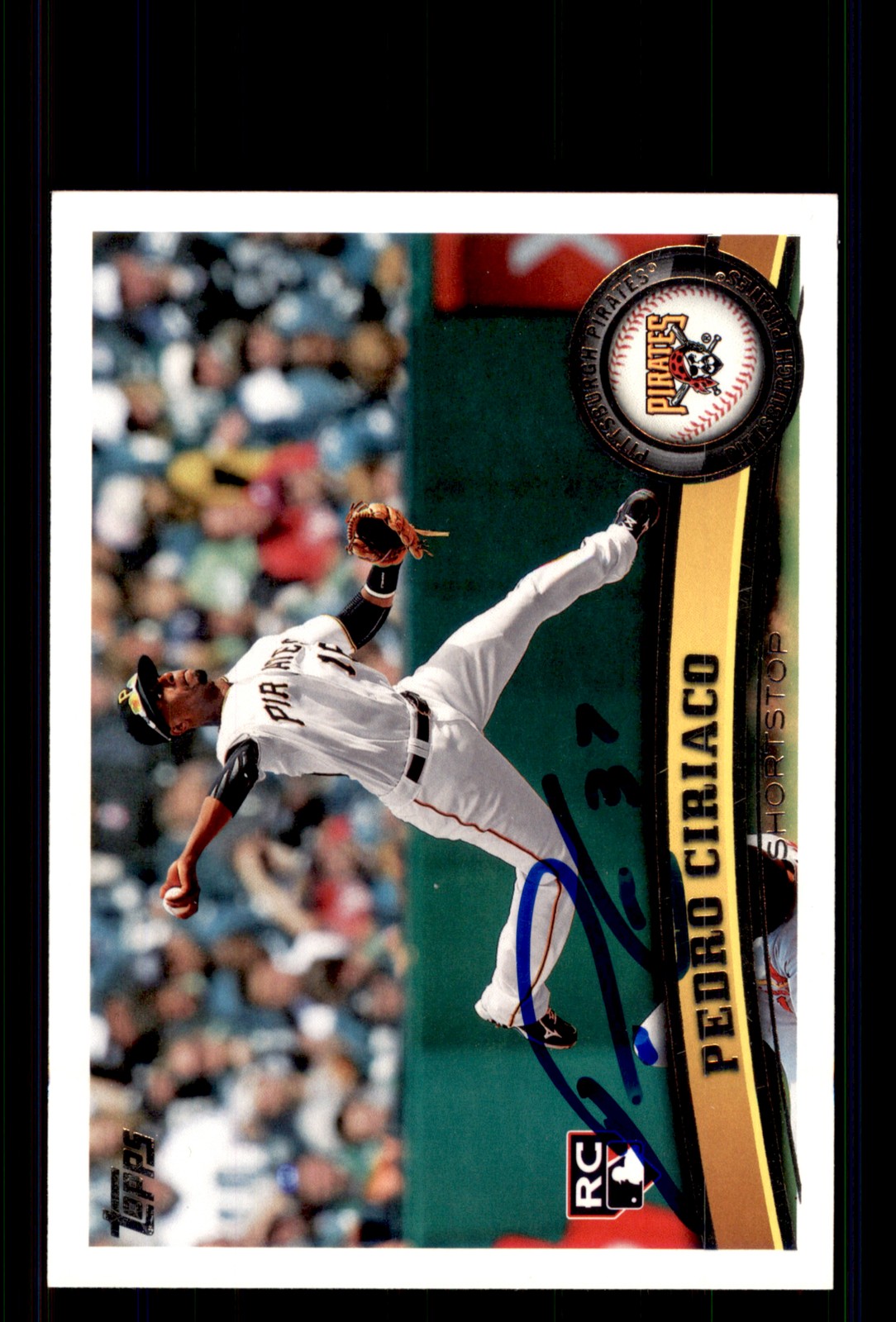 Signed Baseball Card Auto Pedro Ciriaco 2011 Topps #238 Pittsburgh Pirates