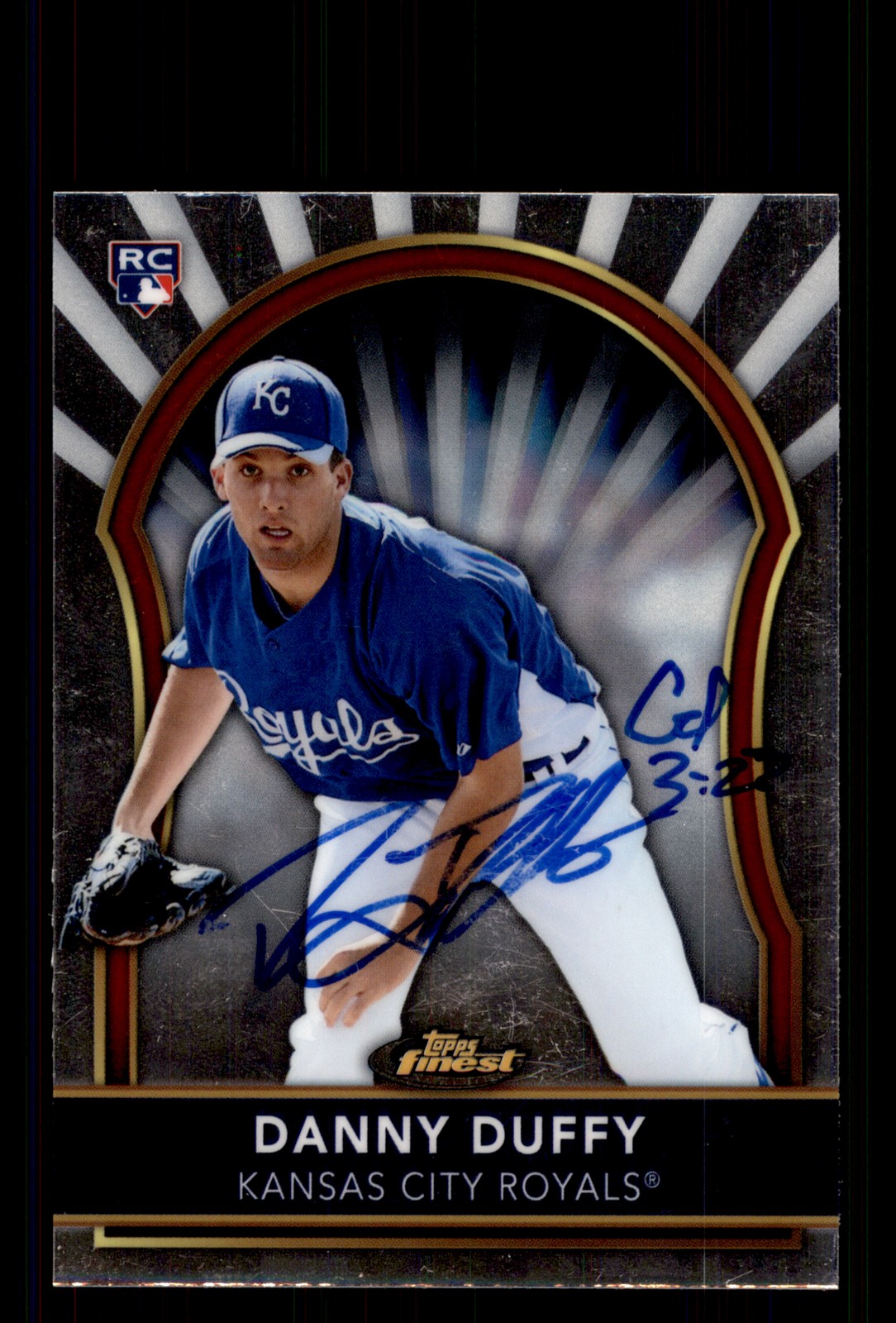 Signed Baseball Card Auto Danny Duffy 2011 Finest #65 Kansas City Royals