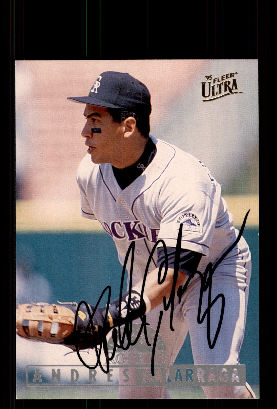 Signed Baseball Card Auto Andres Galarraga 1995 Ultra #374 Colorado Rockies