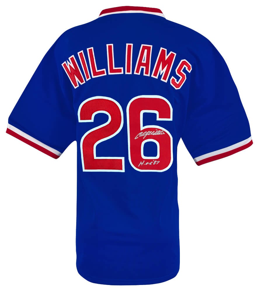 Billy Williams Signed Blue Custom Baseball Jersey w/HOF'87 - (SCHWARTZ COA)