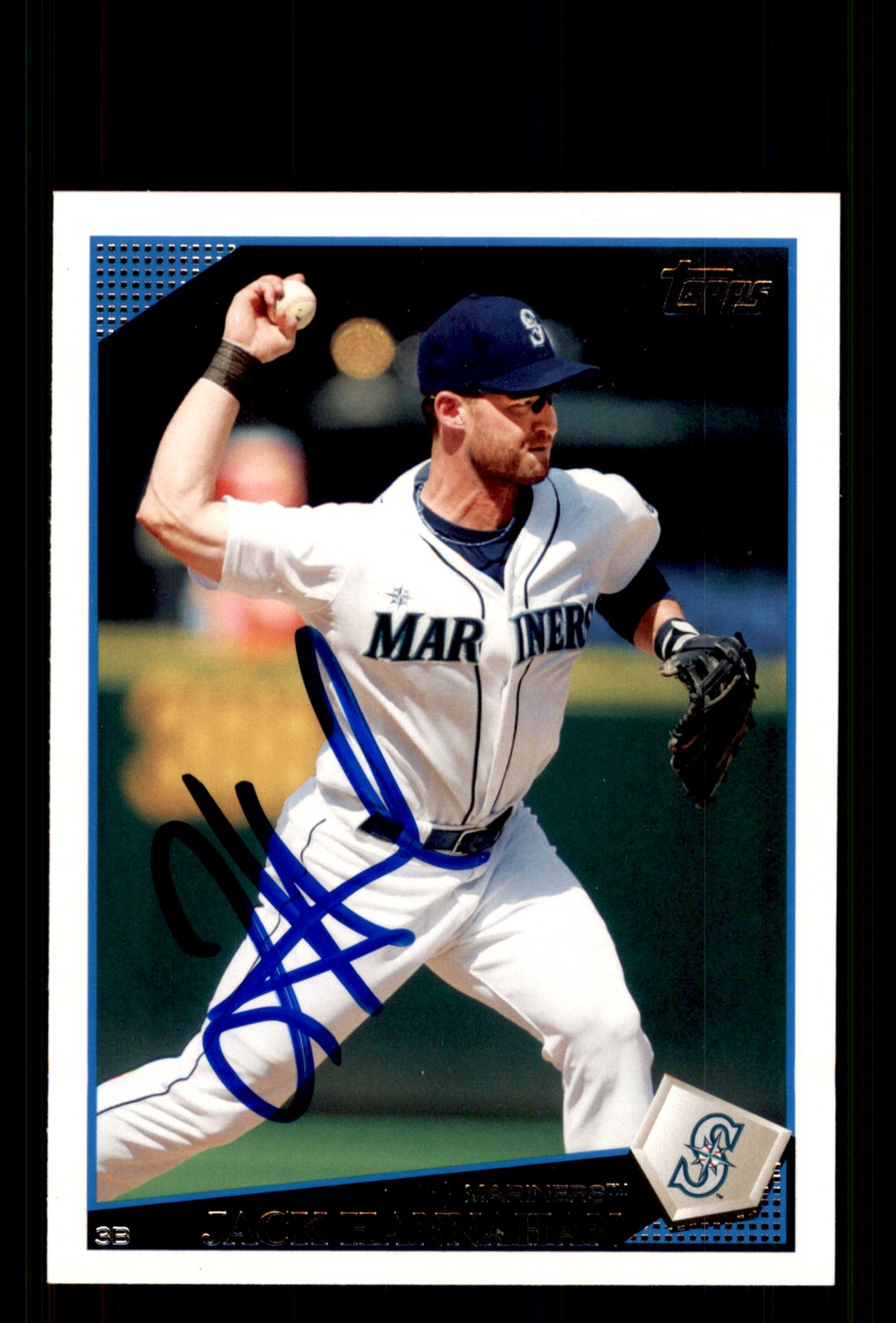 Signed Baseball Card Auto Jack Hannahan 2009 Topps Update #UH223 Mariners