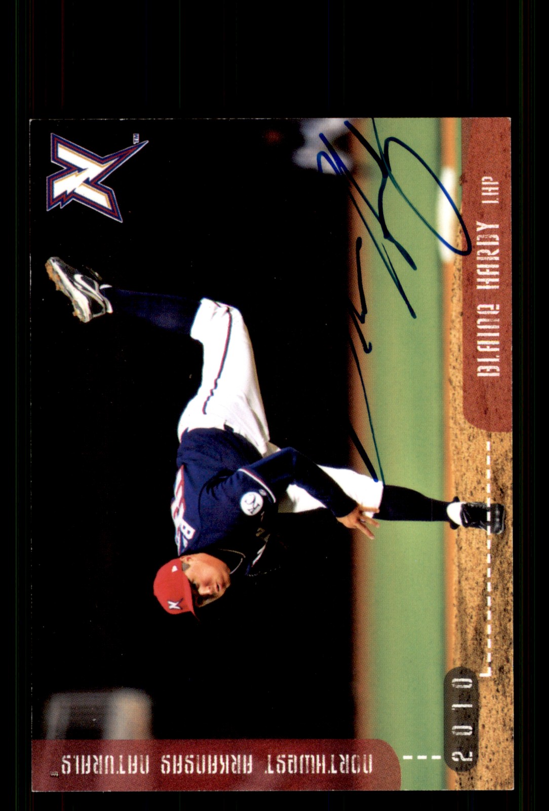 Signed Baseball Card Auto Blaine Hardy 2010 Northwest Arkansas Naturals