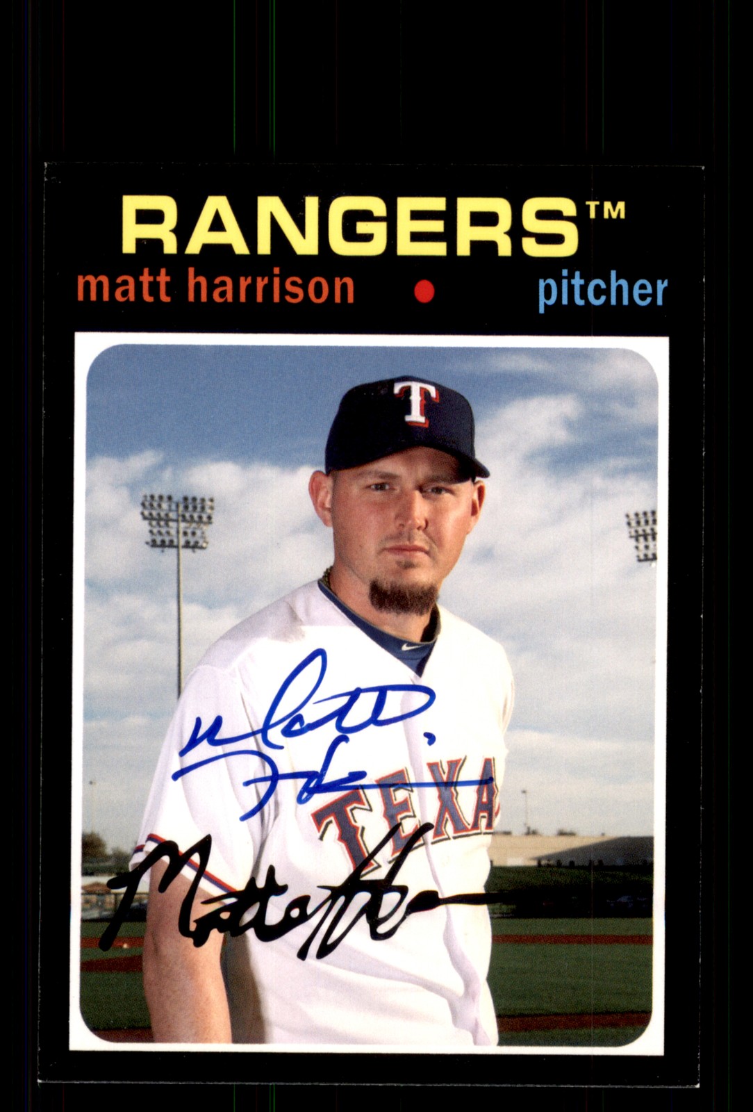 Signed Baseball Card Auto Matt Harrison 2012 Topps Archives #93 Texas Rangers