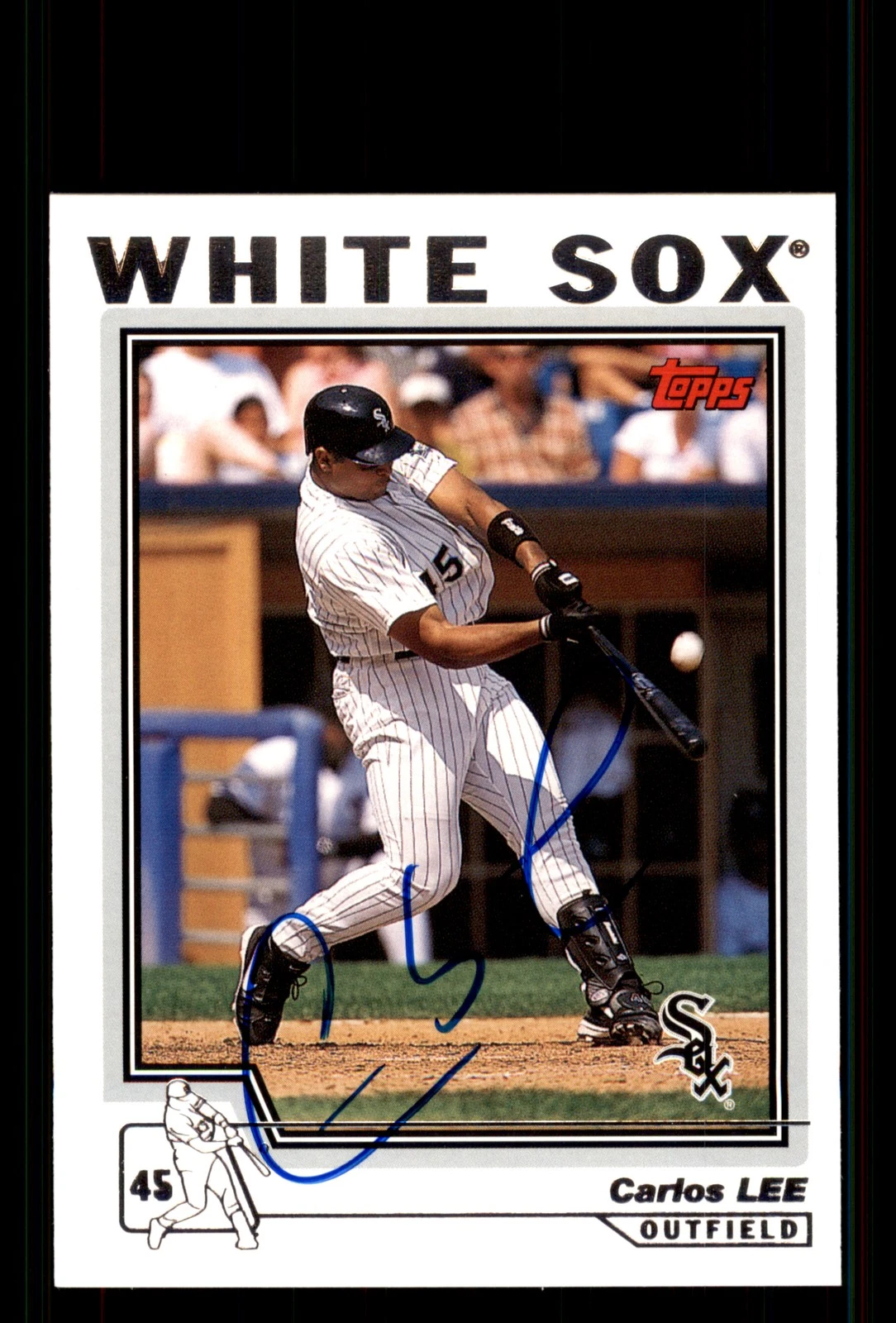 Signed Baseball Card Auto Carlos Lee 2004 Topps #171 Chicago White Sox