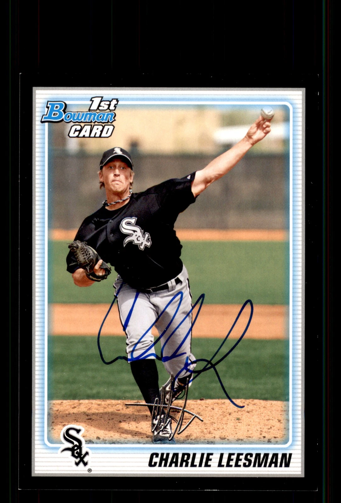 Signed Baseball Card Auto Charlie Leesman 2010 Bowman #BP54 Chicago White Sox