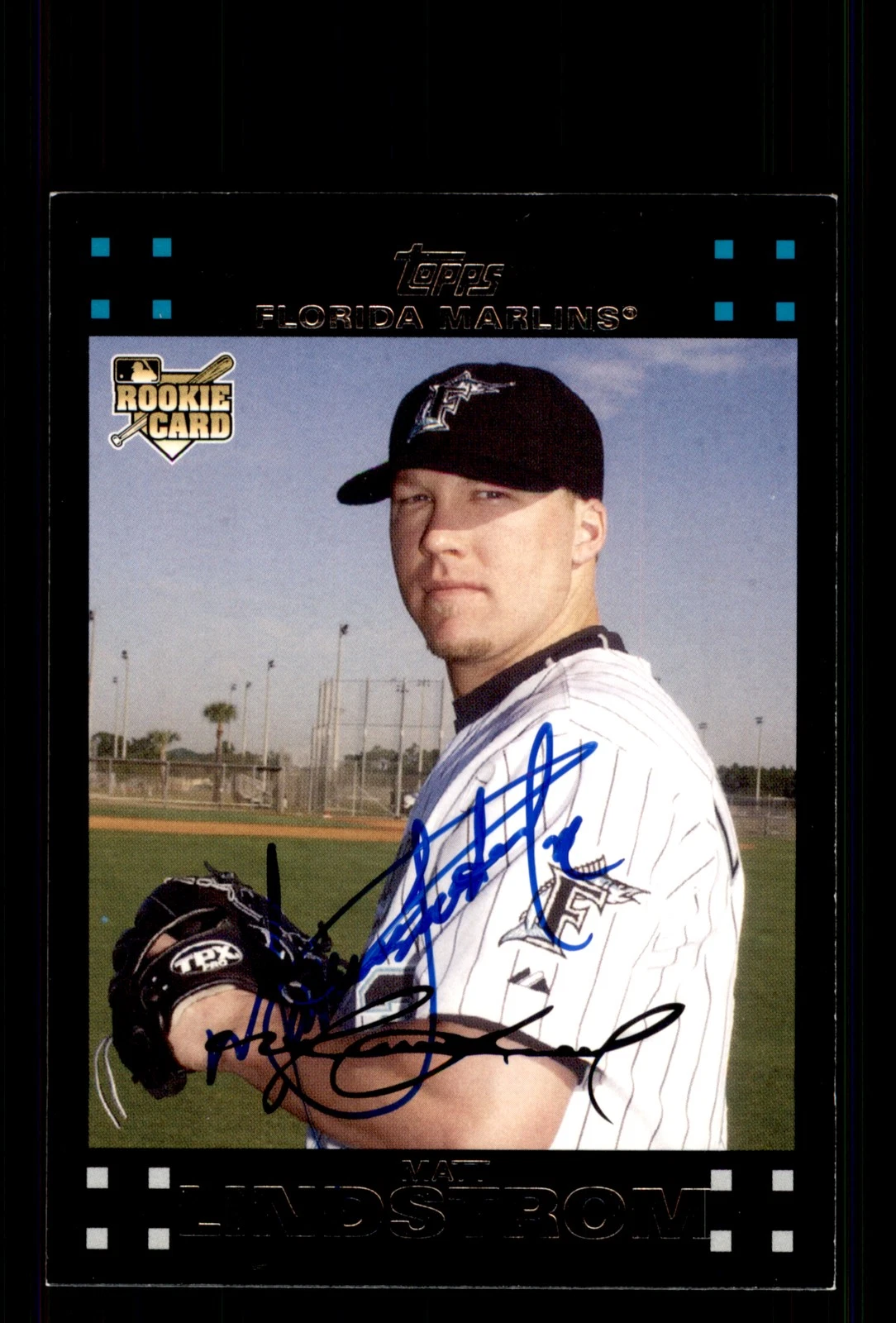 Signed Baseball Card Auto Matt Lindstrom 2007 Topps #UH178 Florida Marlins