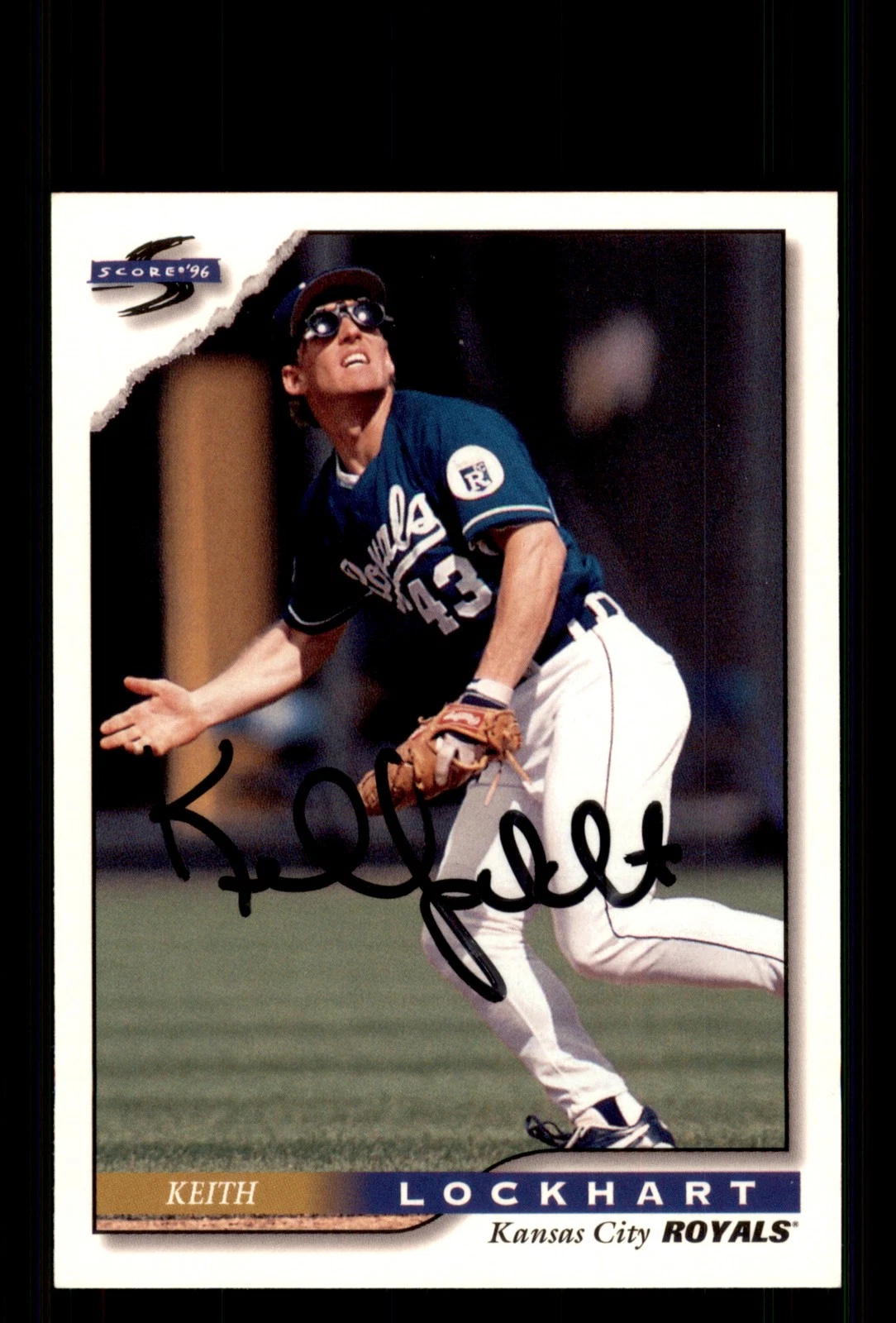 Signed Baseball Card Auto Keith Lockhart 1996 Score #114 Kansas City Royals