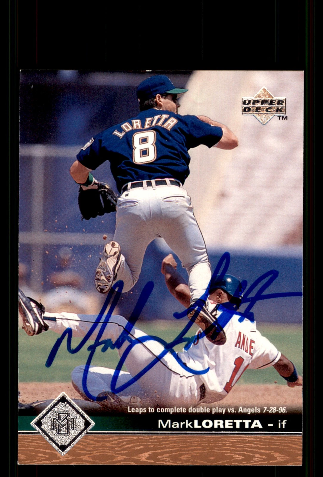 Signed Baseball Card Auto Mark Loretta 1997 Upper Deck #101 Milwaukee Brewers