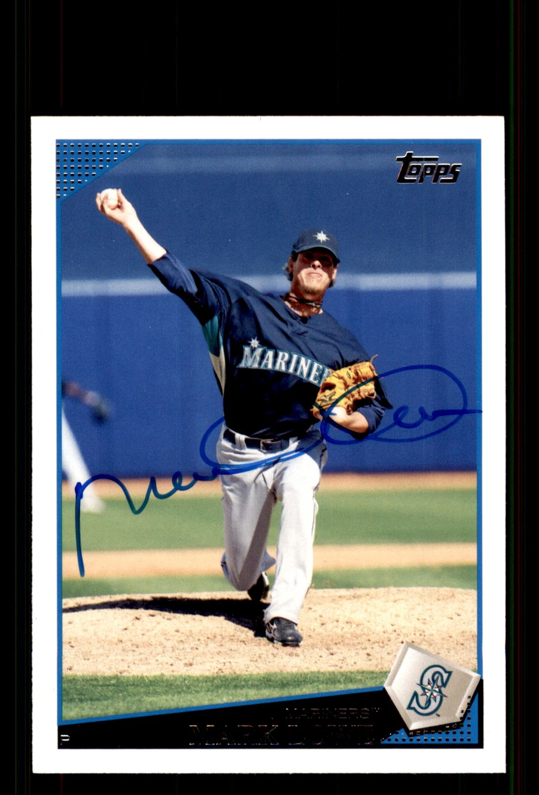 Signed Baseball Card Auto Mark Lowe 2009 Topps #UH273 Mariners