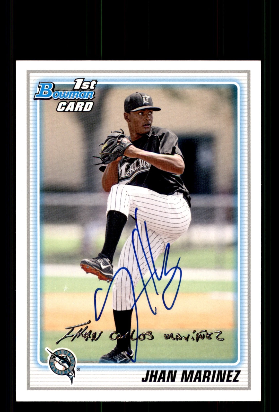 Signed Baseball Card Auto Jhan Marinez 2010 Bowman #BP31 Florida Marlins