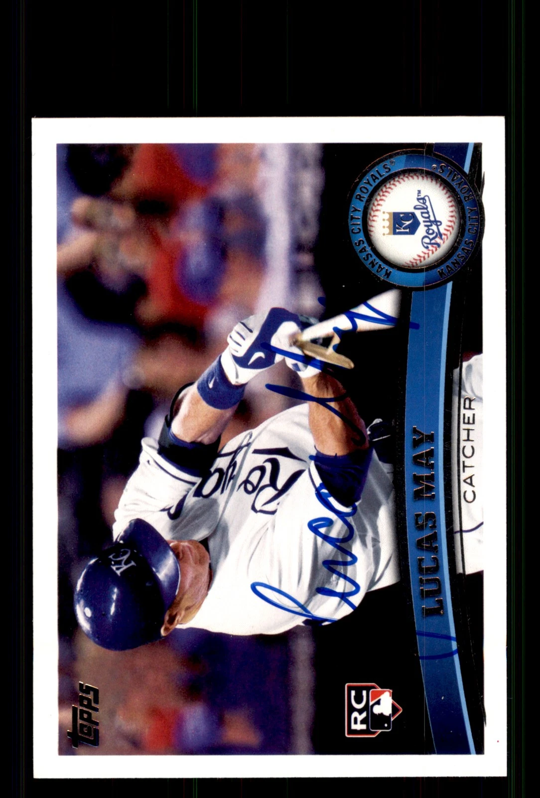 Signed Baseball Card Auto Lucas May 2011 Topps #91 Kansas City Royals