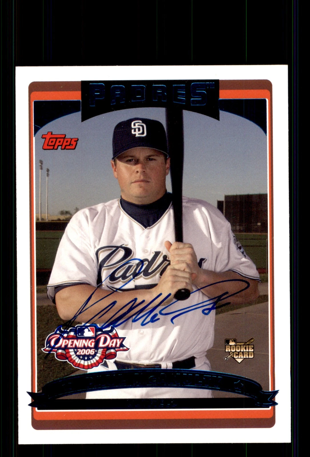 Signed Baseball Card Auto Paul McAnulty 2006 Topps Opening Day #163 Padres