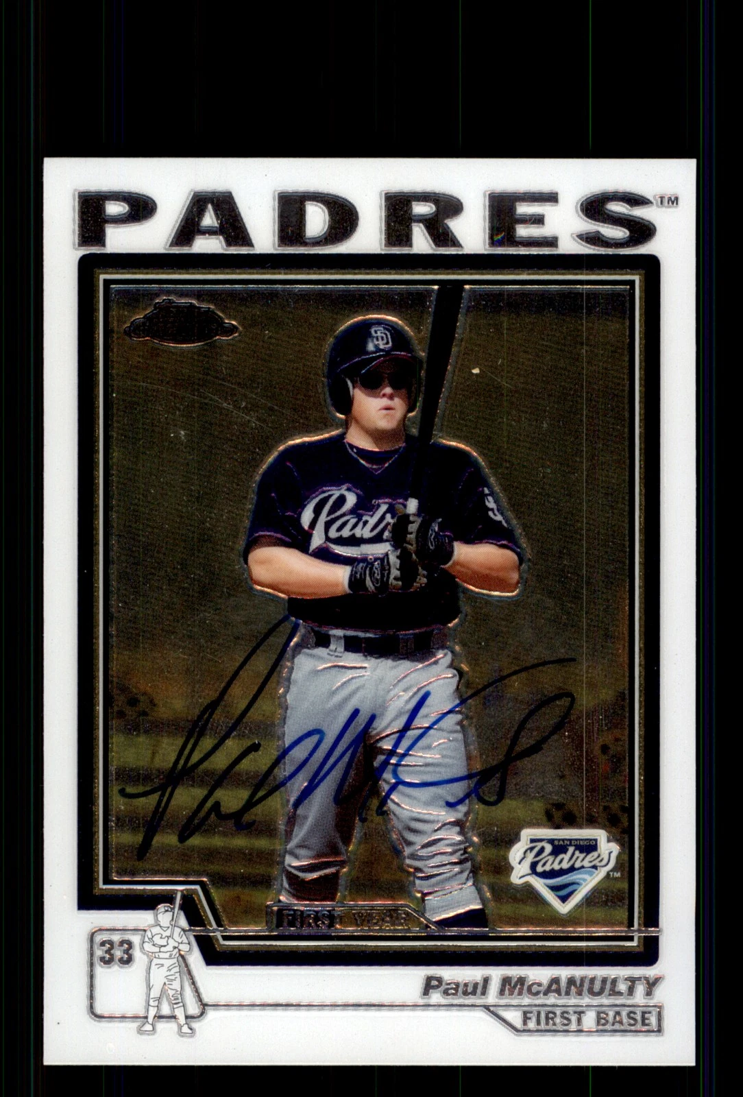 Signed Baseball Card Auto Paul McAnulty 2004 Topps Traded #T130 Padres