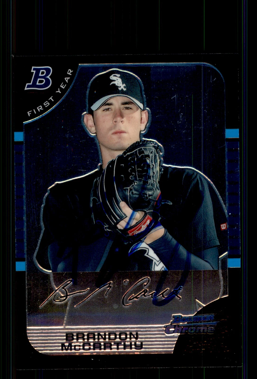 Signed Baseball Card Auto Brandon McCarthy 2005 Bowman Chrome #230 White Sox