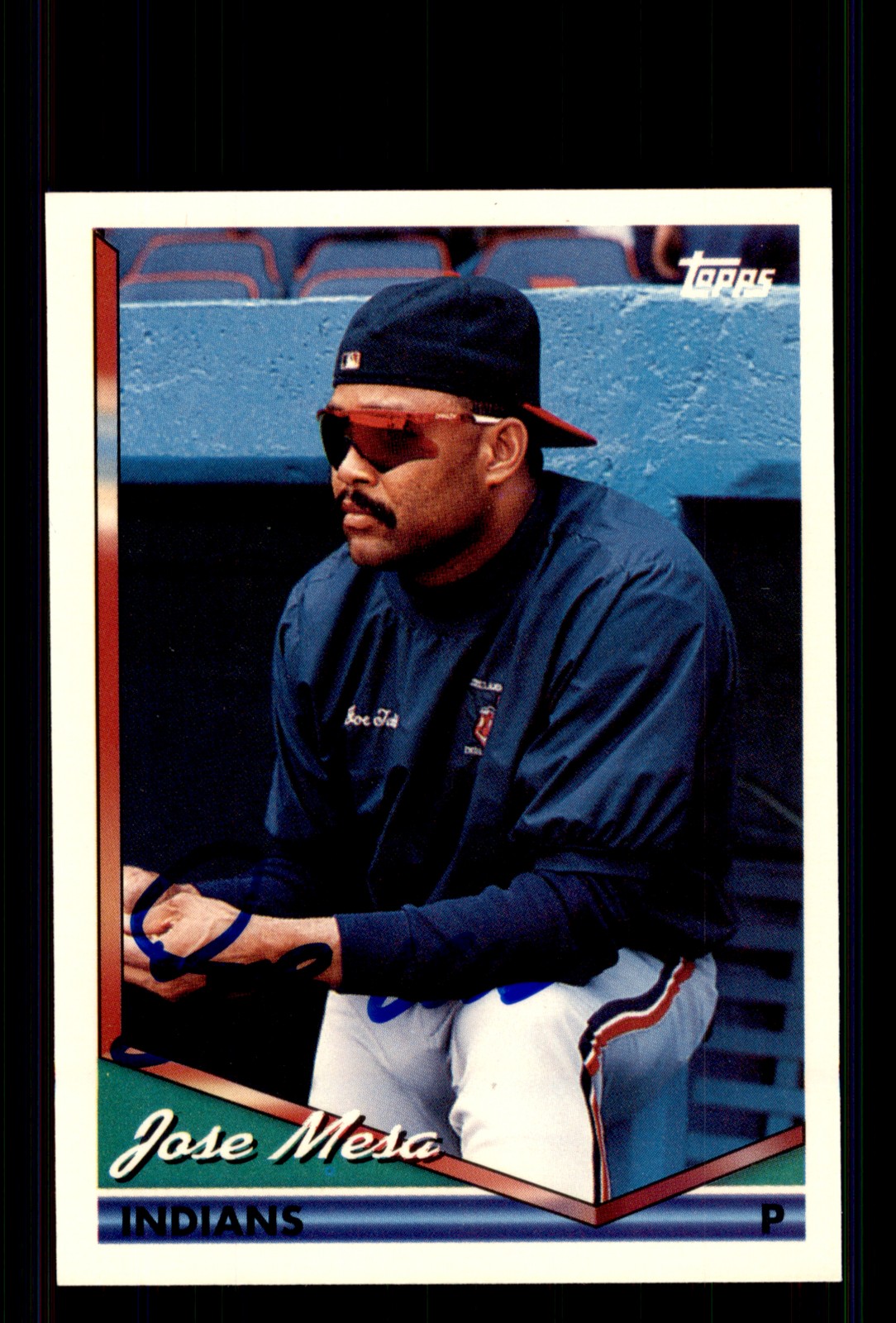 Signed Baseball Card Auto Jose Mesa 1994 Topps #7 Cleveland Indians