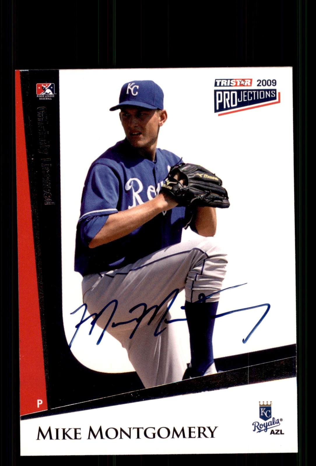 Signed Baseball Card Auto Mike Montgomery 2009 TriStar PROjections #250