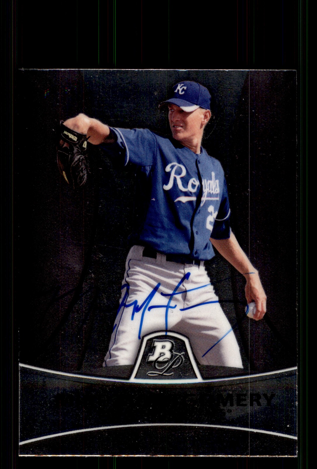 Signed Baseball Card Auto Mike Montgomery 2010 Bowman Platinum #PP12 Royals