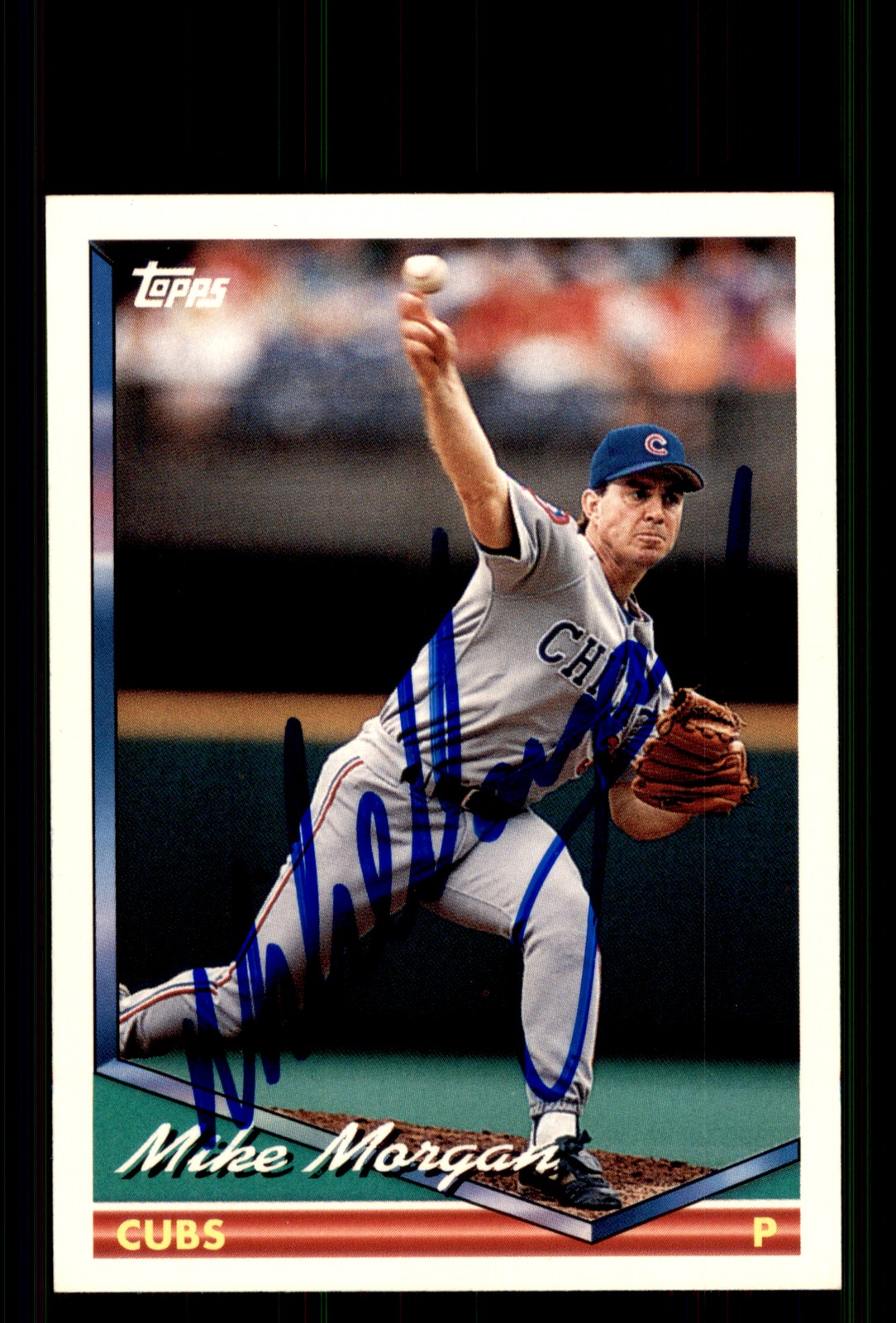Signed Baseball Card Auto Mike Morgan 1994 Topps #479 Chicago Cubs