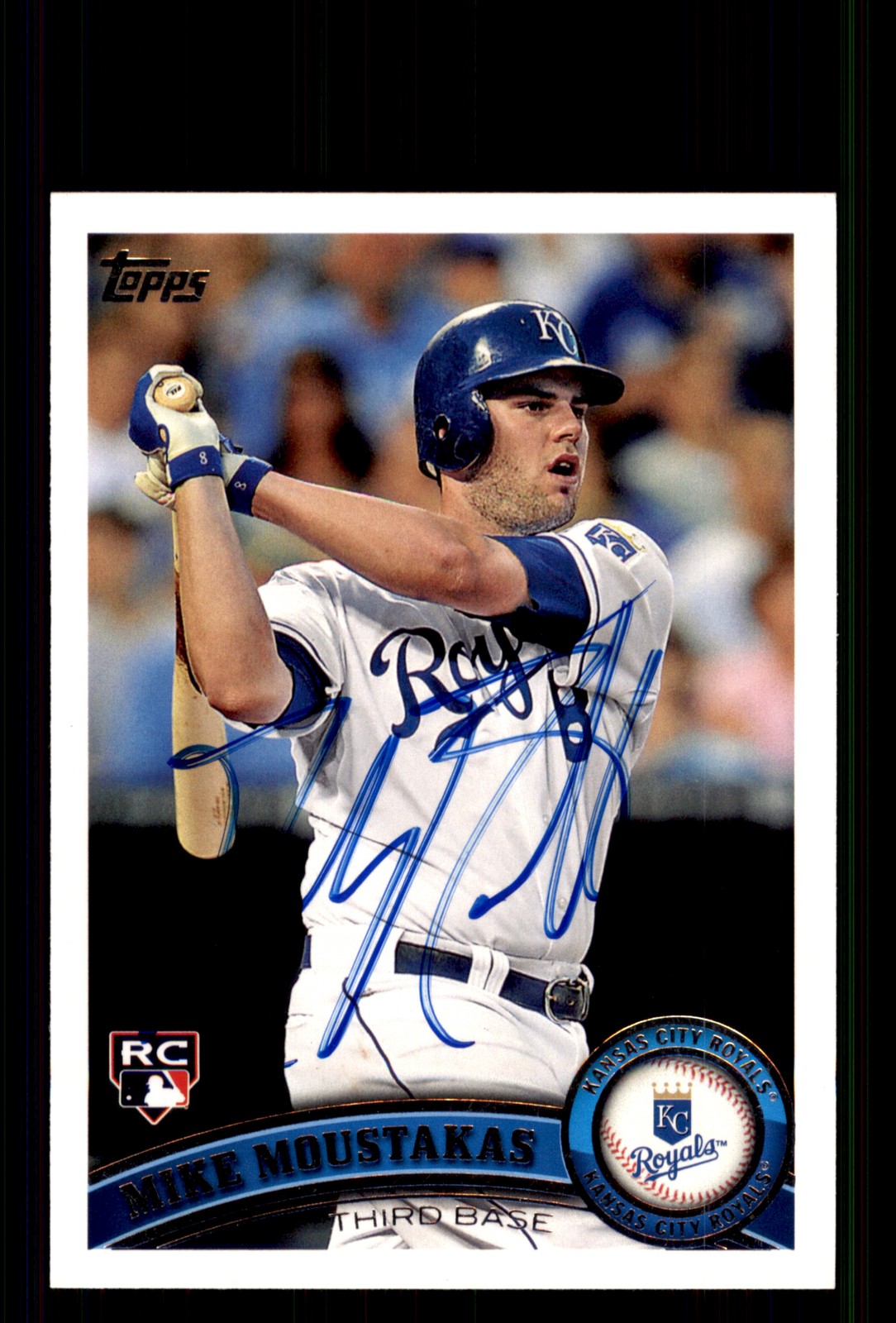 Signed Baseball Card Auto Mike Moustakas 2011 Topps Update #US192 Royals