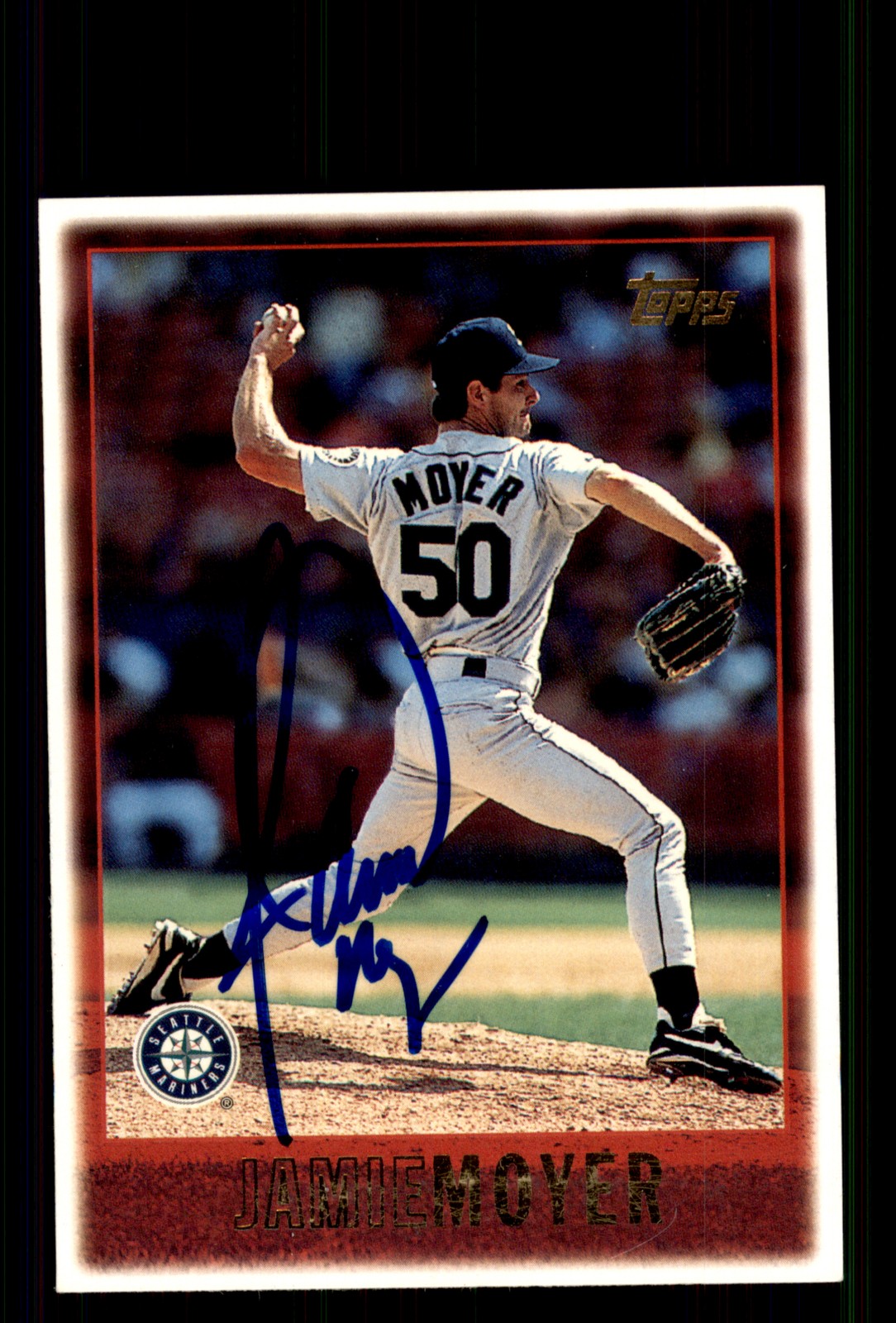 Signed Baseball Card Auto Jamie Moyer 1997 Topps #283 Seattle Mariners