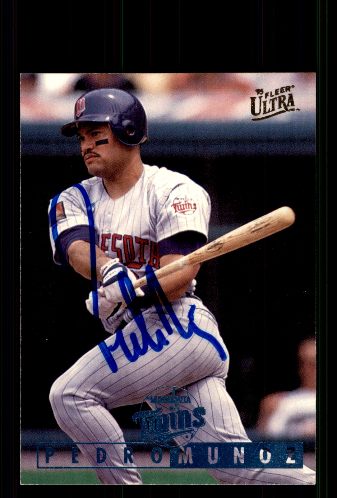 Signed Baseball Card Auto Pedro Munoz 1995 Ultra #305 Minnesota Twins