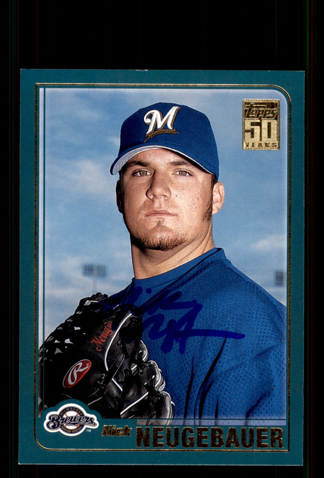 Signed Baseball Card Auto Nick Neugebauer 2001 Topps Traded #T184 Brewers
