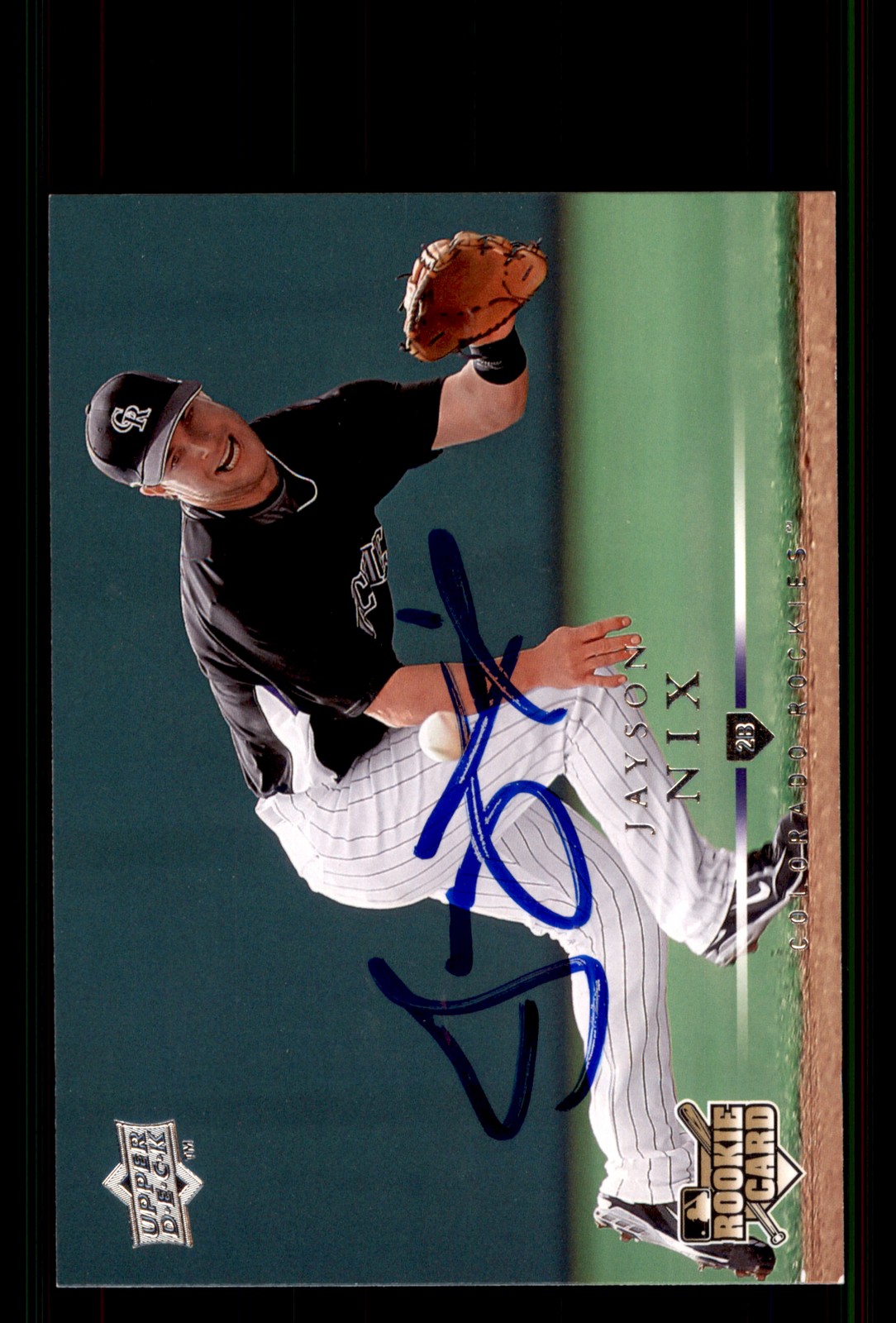 Signed Baseball Card Auto Jayson Nix 2008 Upper Deck #489 Colorado Rockies