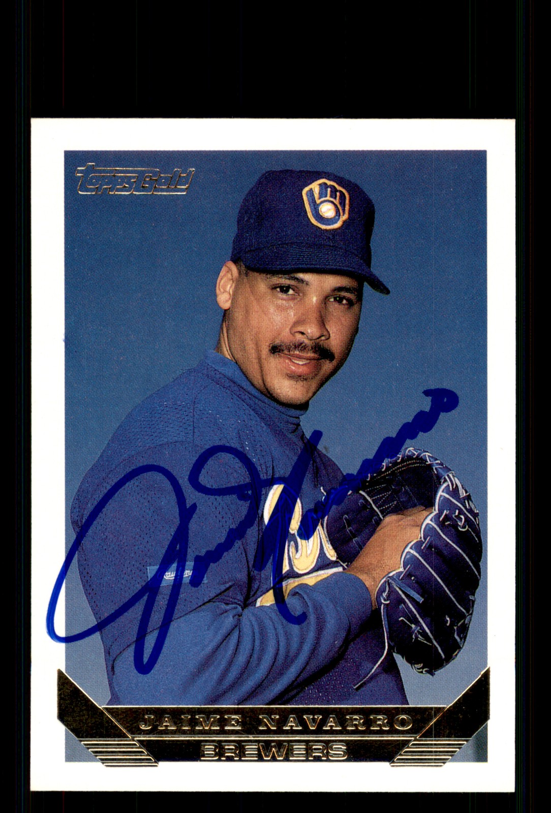 Signed Baseball Card Auto Jaime Navarro 1993 Topps #369 Milwaukee Brewers
