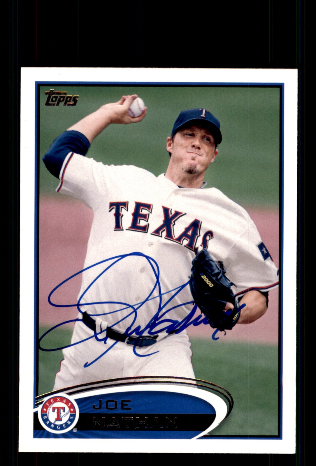 Signed Baseball Card Auto Joe Nathan 2012 Topps #632 Texas Rangers