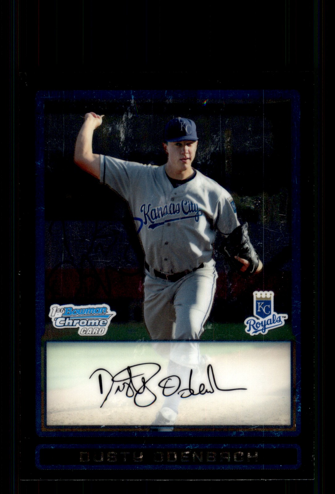 Signed Baseball Card Auto Dusty Odenbach 2009 Bowman Chrome #BDPP47 Royals