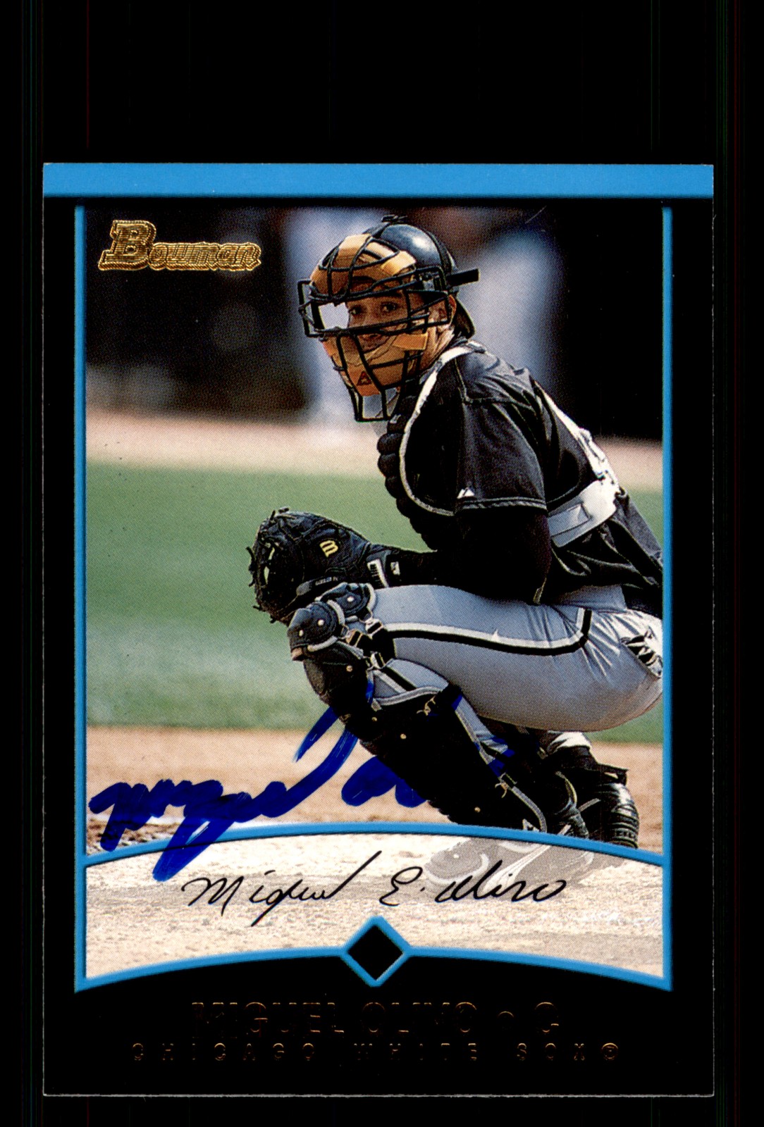 Signed Baseball Card Auto Miguel Olivo 2001 Bowman #BDP65 Chicago White Sox