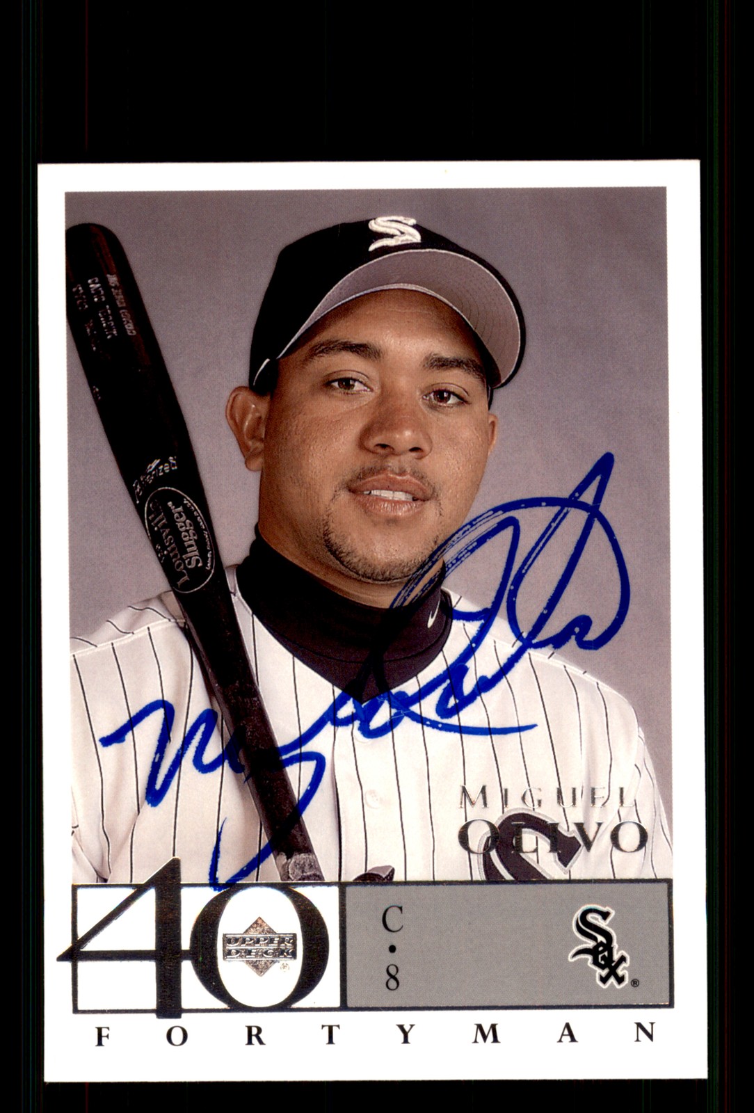 Signed Baseball Card Auto Miguel Olivo 2003 Upper Deck 40-Man #319 White Sox