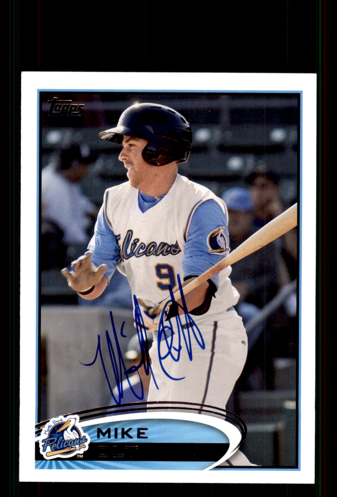 Signed Baseball Card Auto Mike Olt 2012 Topps Pro Debut #5 Myrtle Beach Pelicans