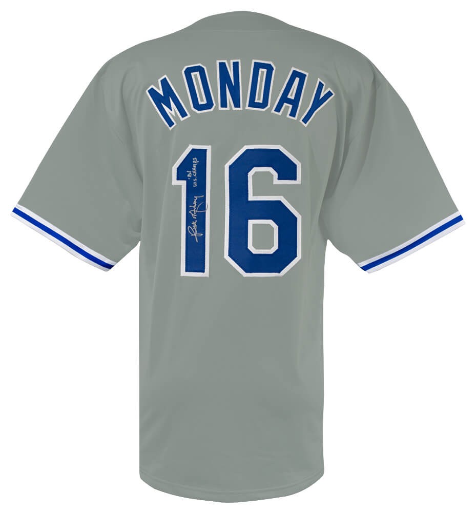 Rick Monday Signed Grey Custom Baseball Jersey w/81 WS Champs - (SCHWARTZ COA)