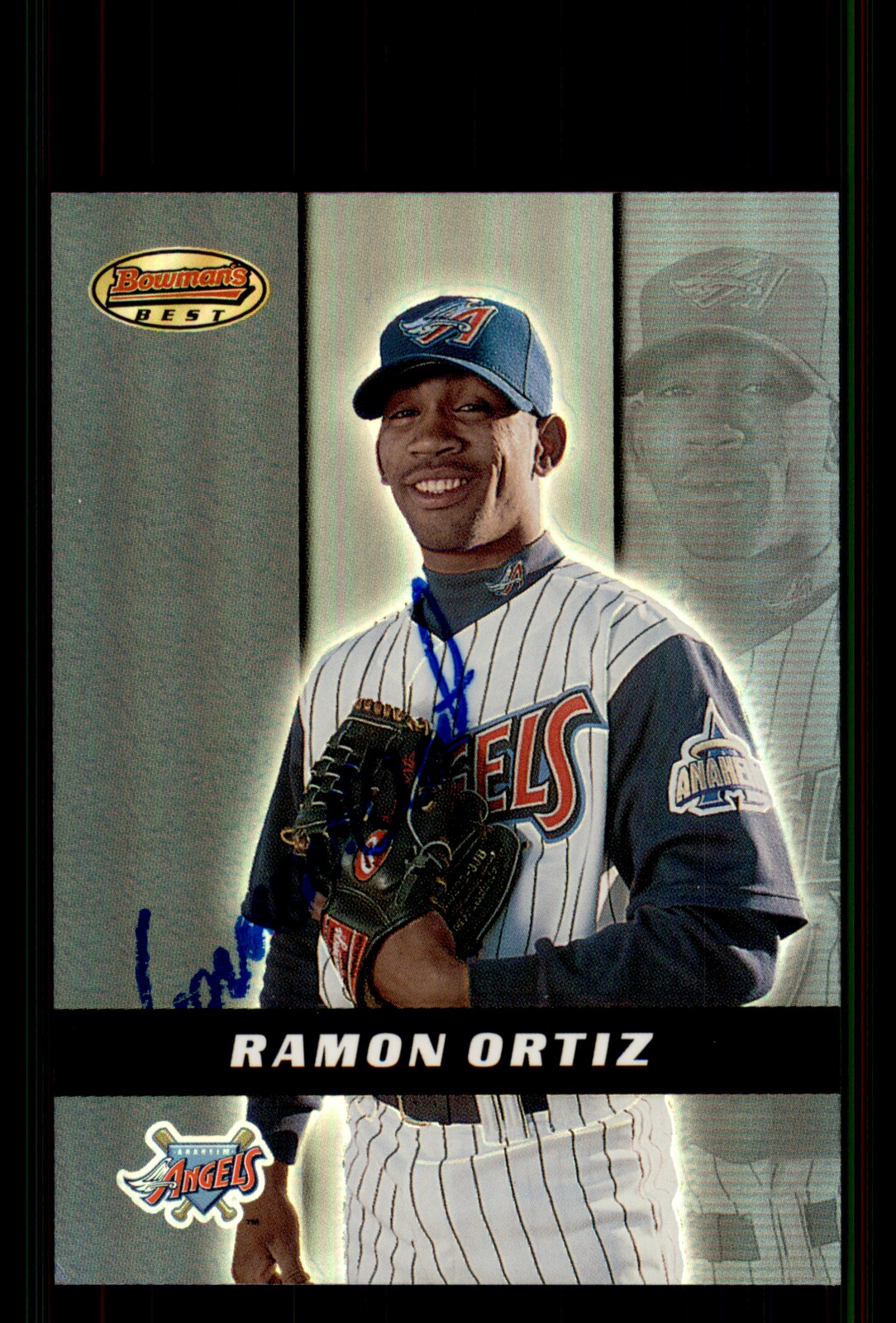 Signed Baseball Card Auto Ramon Ortiz 2000 Bowman's Best #111 Anaheim Angels
