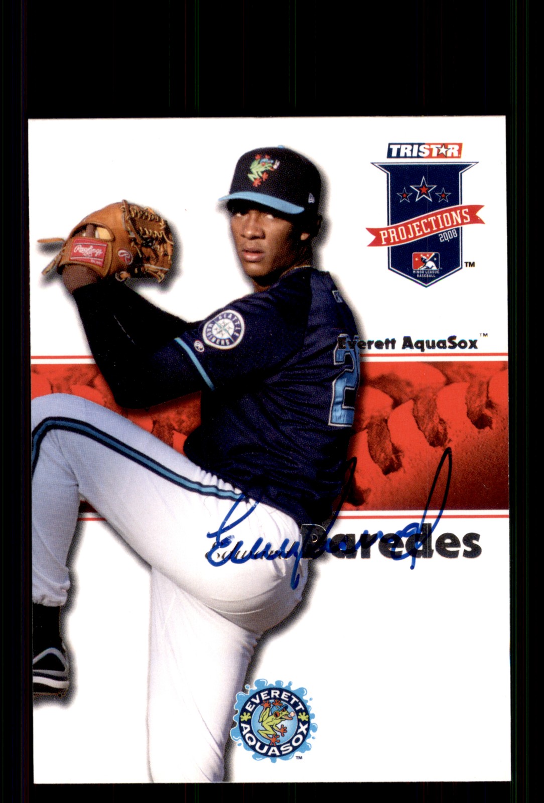 Signed Baseball Card Auto Edward Paredes 2008 TriStar PROjections #270
