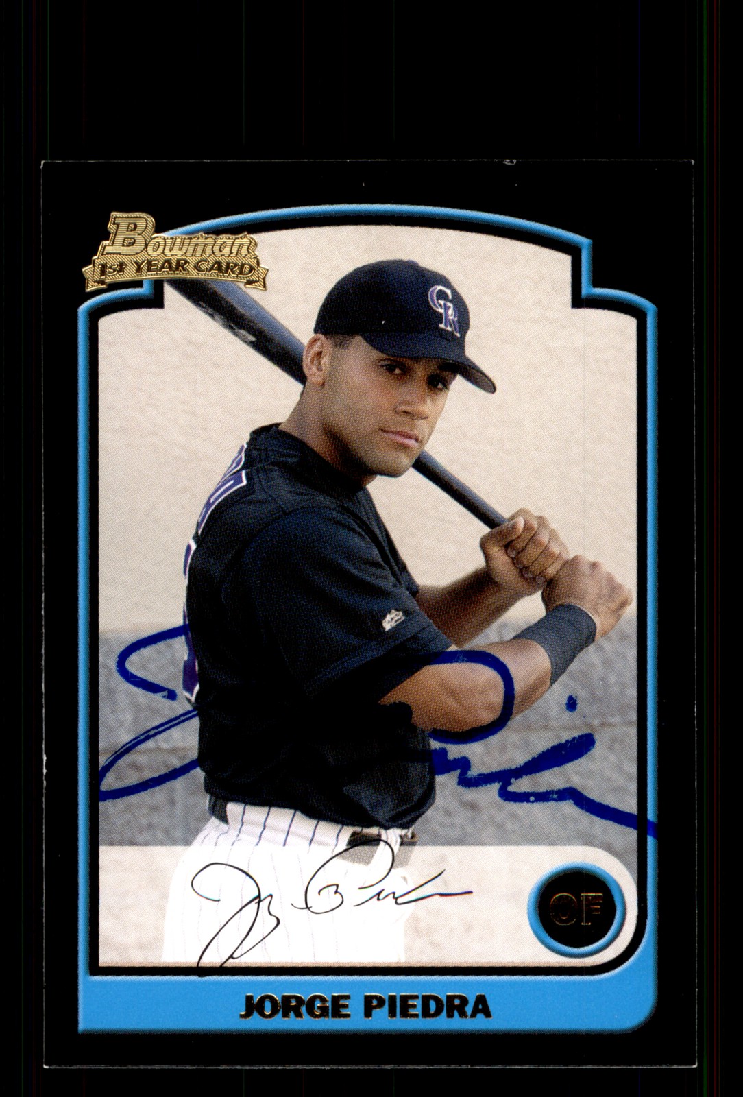 Signed Baseball Card Auto Jorge Piedra 2003 Bowman #282 Colorado Rockies