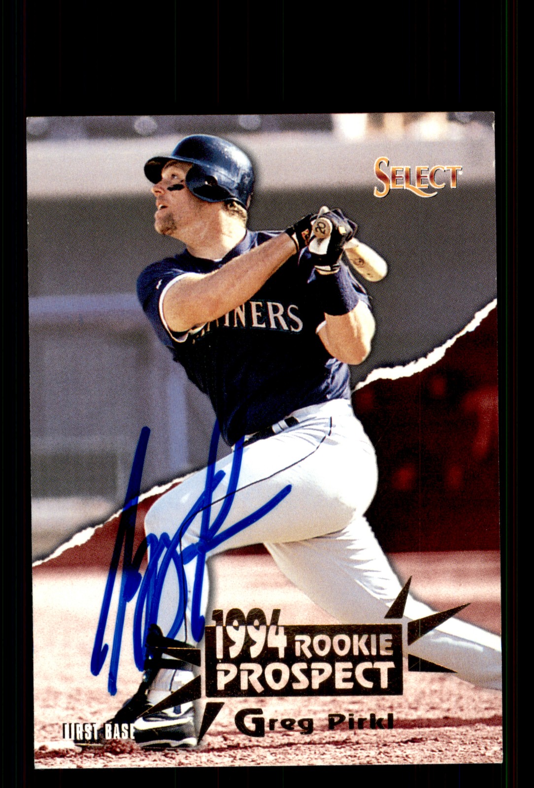 Signed Baseball Card Auto Greg Pirkl 1994 Select #414 Seattle Mariners
