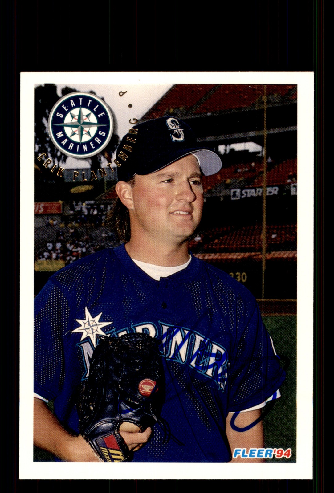 Signed Baseball Card Auto Erik Plantenberg 1994 Fleer #297 Seattle Mariners