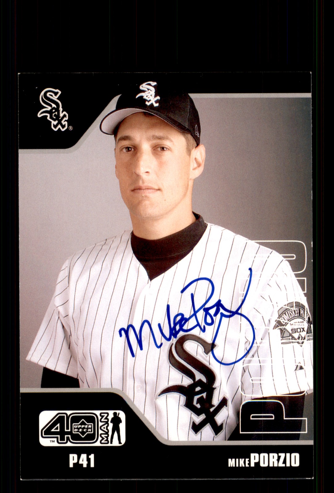 Signed Baseball Card Auto Mike Porzio 2002 Upper Deck 40-Man #416 White Sox