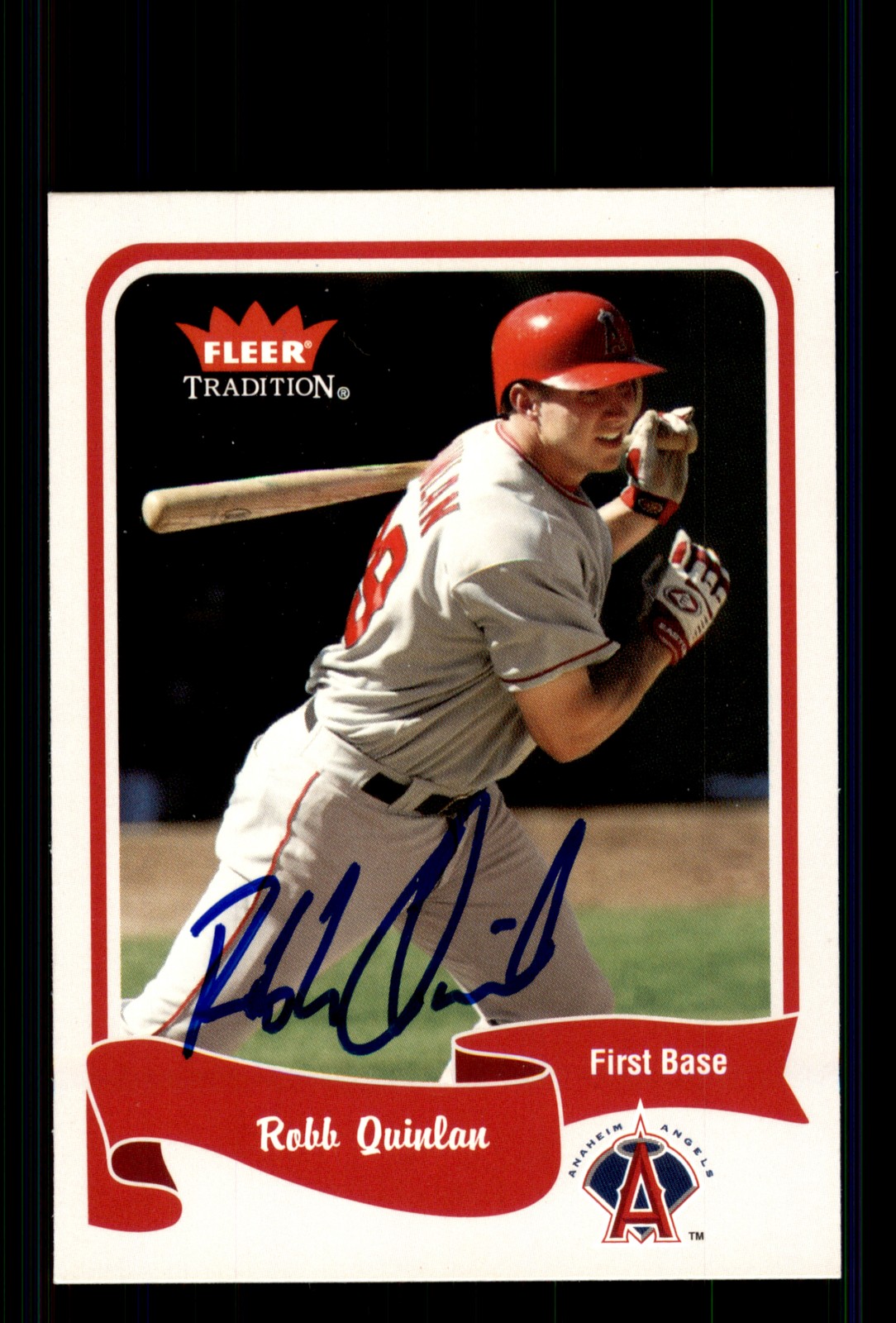 Signed Baseball Card Auto Robb Quinlan 2004 Fleer Tradition #318 Anaheim Angels
