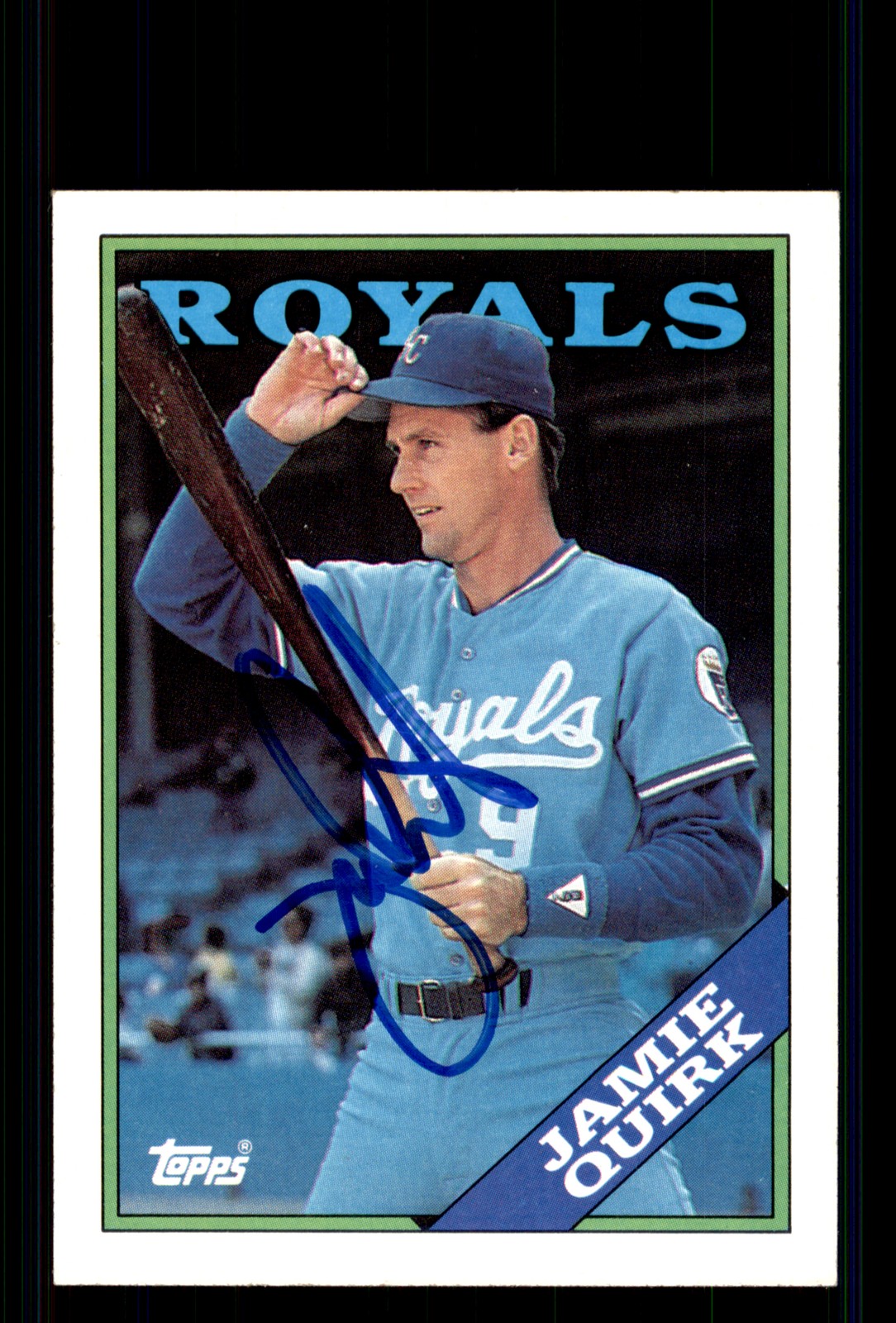 Signed Baseball Card Auto Jamie Quirk 1988 Topps #477 Kansas City Royals