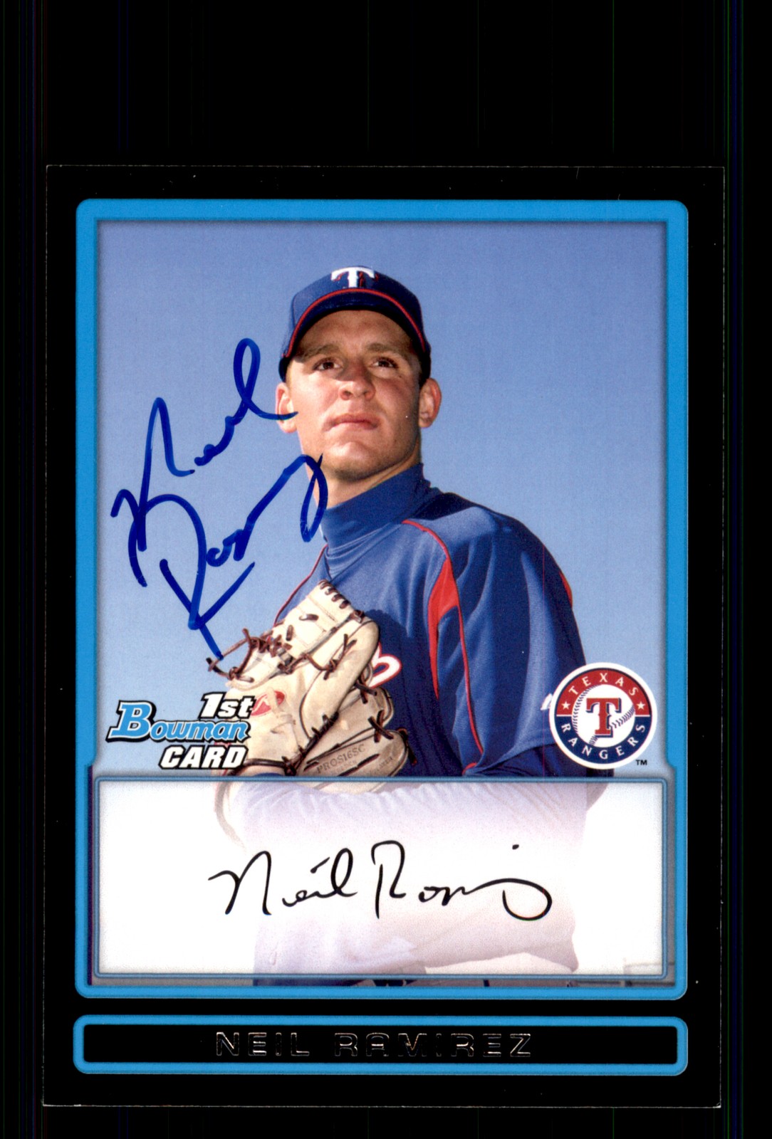 Signed Baseball Card Auto Neil Ramirez 2009 Bowman #BP20 Texas Rangers