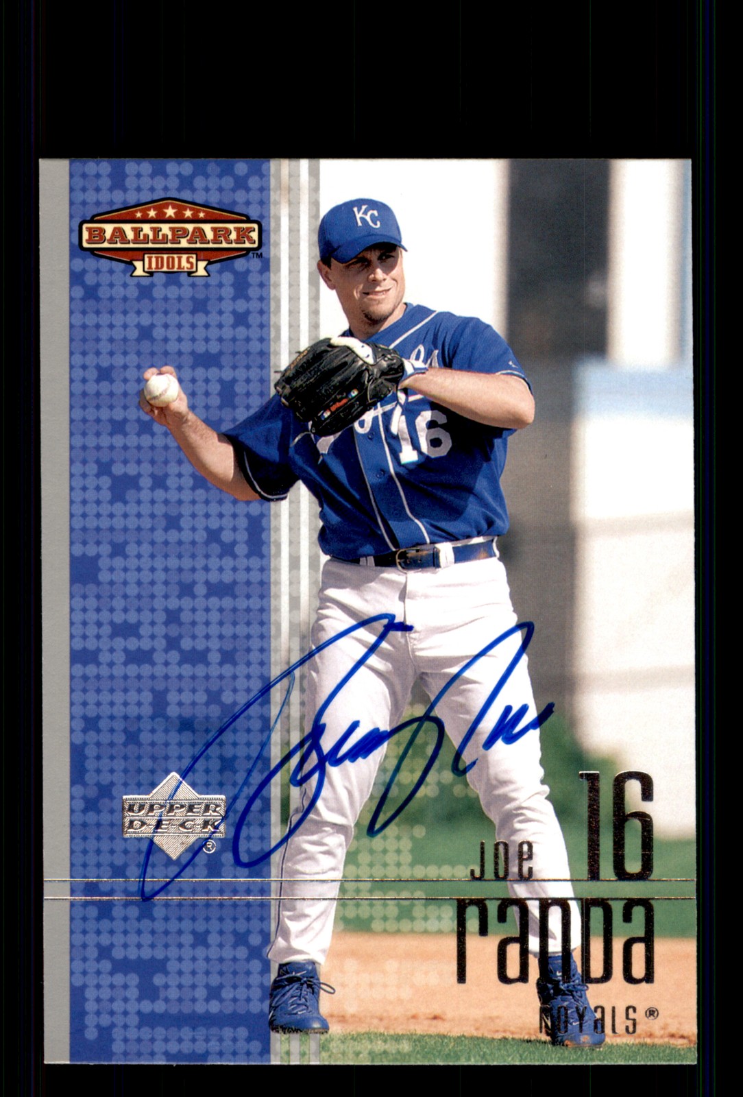 Signed Baseball Card Auto Joe Randa 2002 Upper Deck Ballpark Idols #62 Royals