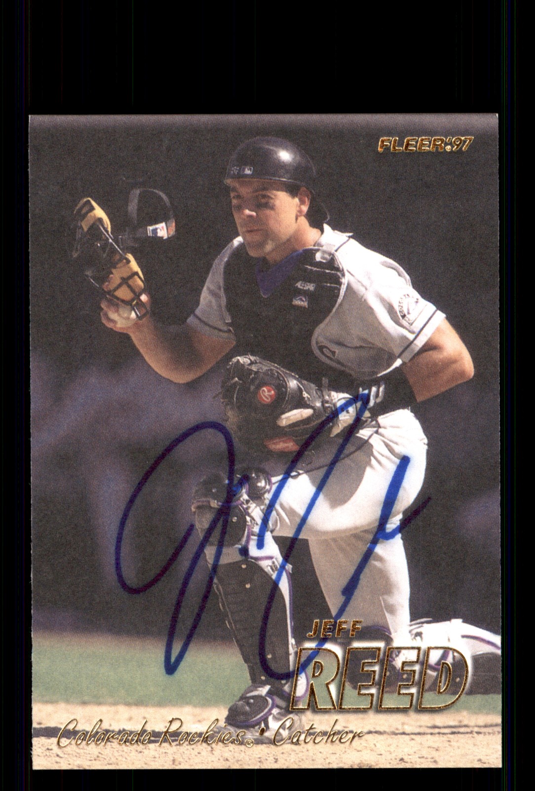 Signed Baseball Card Auto Jeff Reed 1997 Fleer #314 Colorado Rockies
