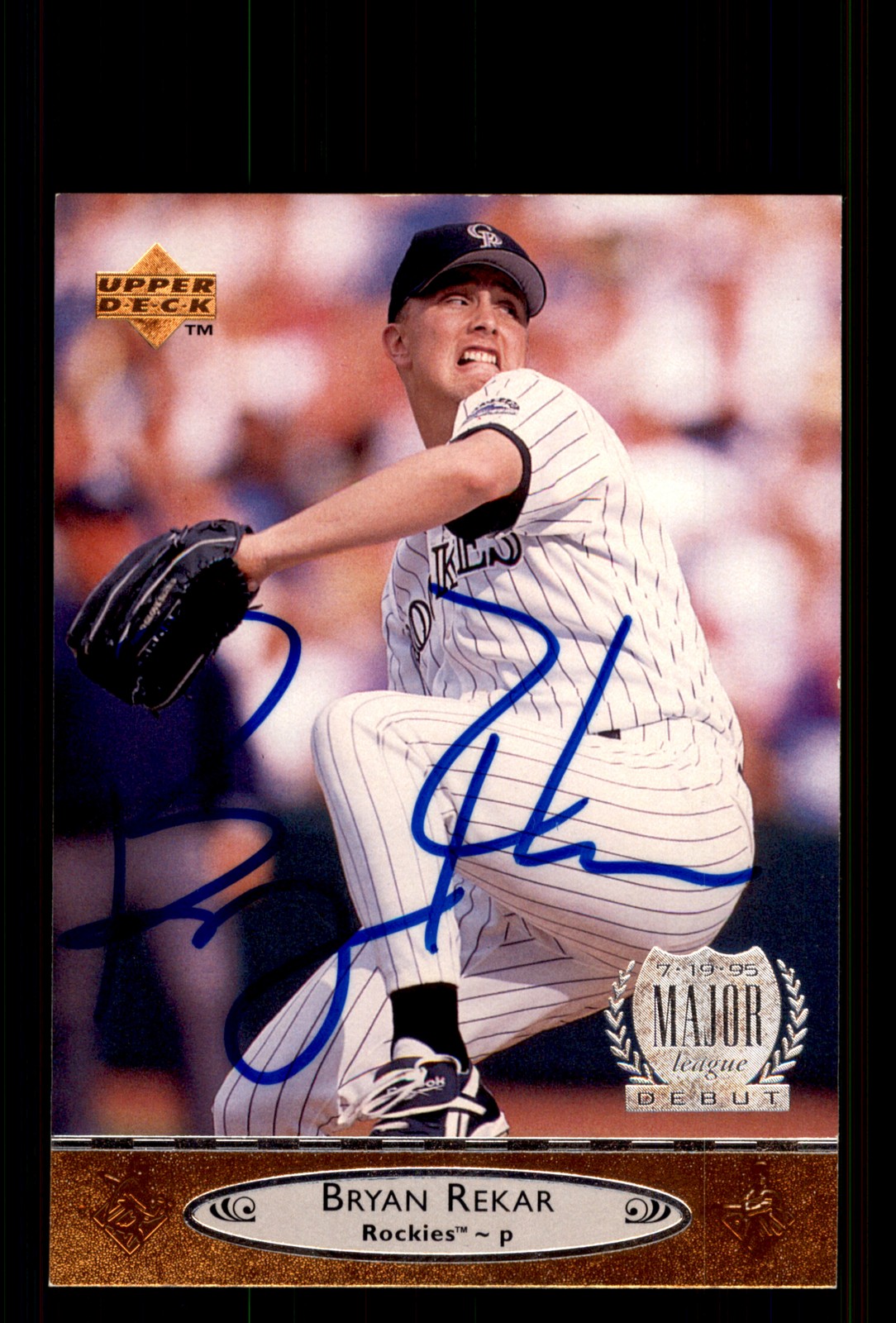 Signed Baseball Card Auto Bryan Rekar 1996 Upper Deck #64 Colorado Rockies