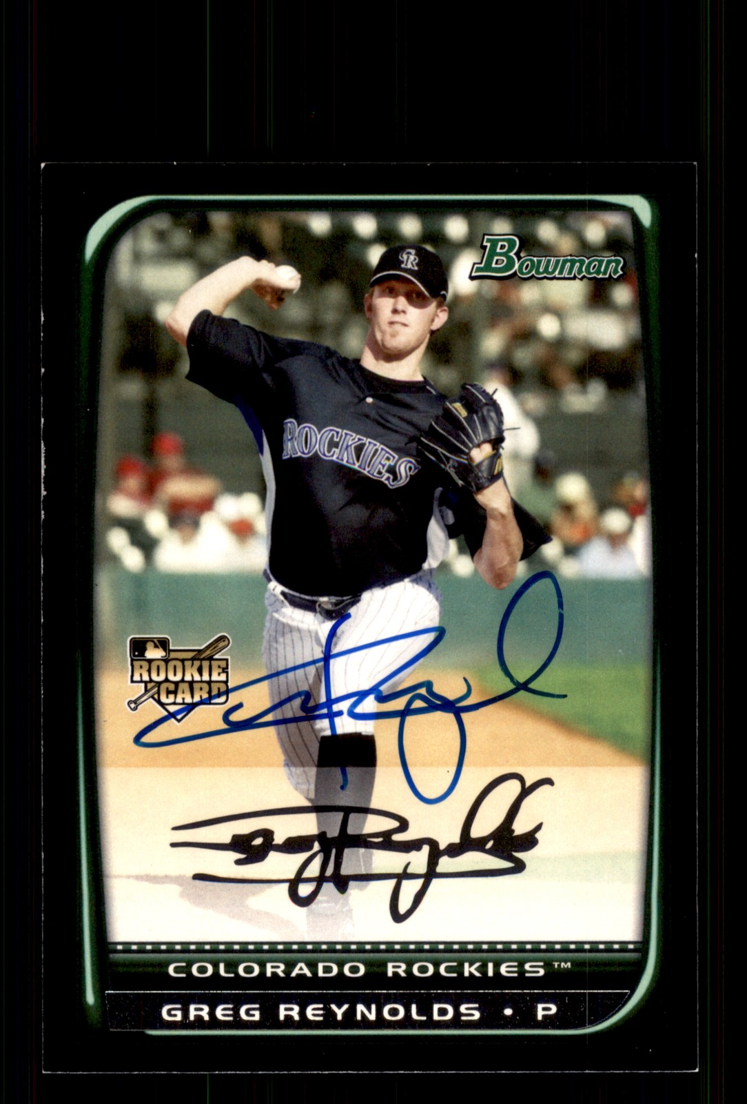 Signed Baseball Card Auto Greg Reynolds 2008 Bowman #BDP31 Rockies