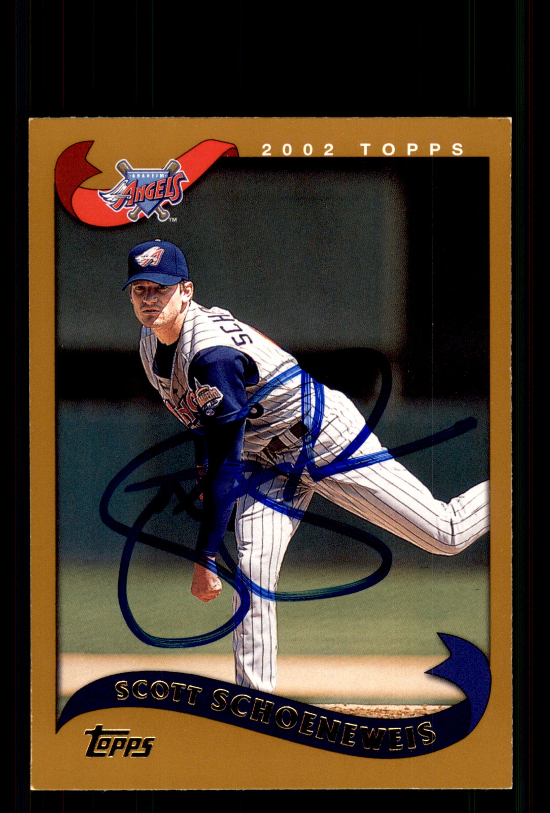 Signed Baseball Card Auto Scott Schoeneweis 2002 Topps #58 Anaheim Angels