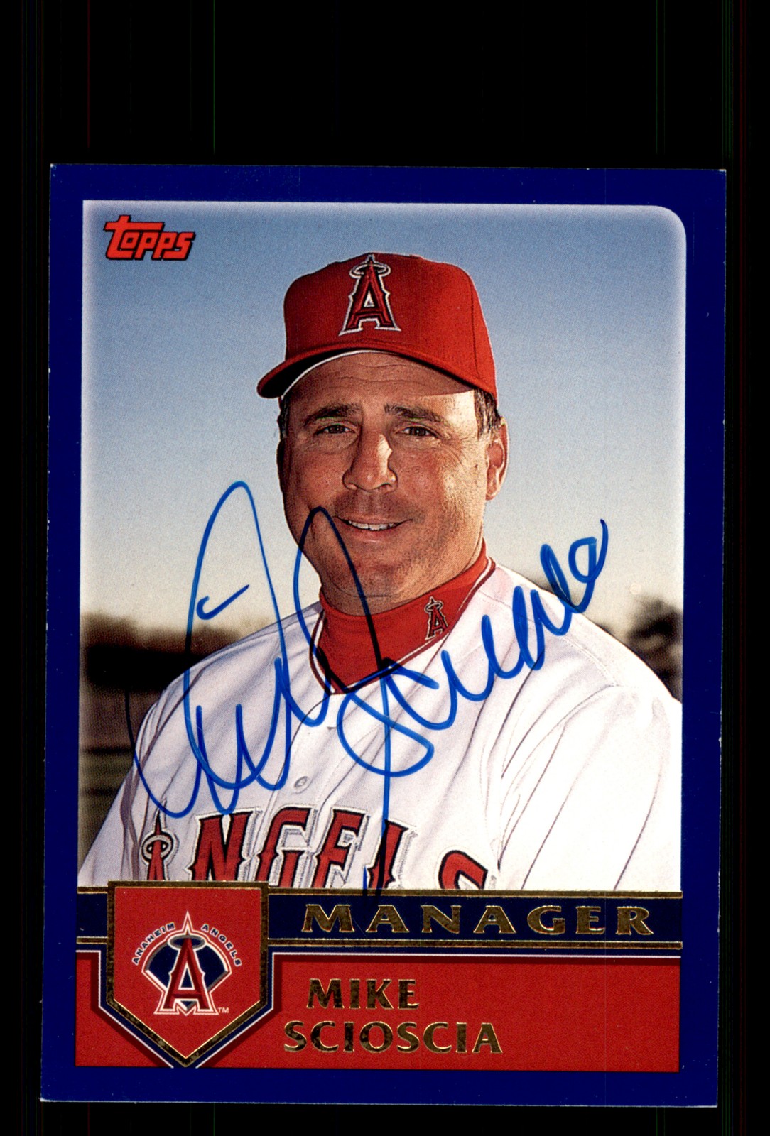 Signed Baseball Card Auto Mike Scioscia 2003 Topps #262 Anaheim Angels